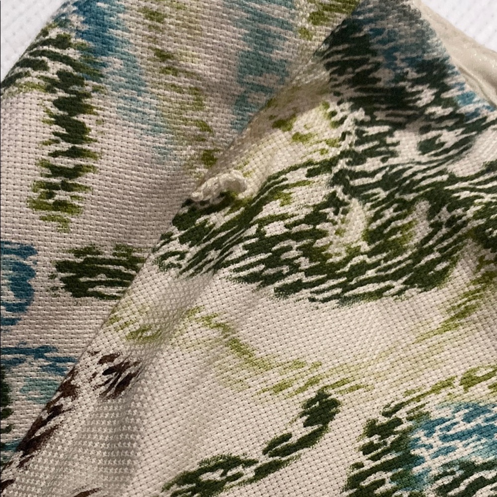 LOFT Blue/Green and Cream A-Line Skirt - Picture 7 of 10